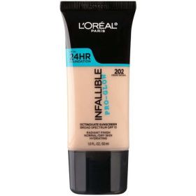 L'Oreal Paris Infallible Pro-Glow Liquid Foundation, 202 Creamy Natural, 1 fl oz